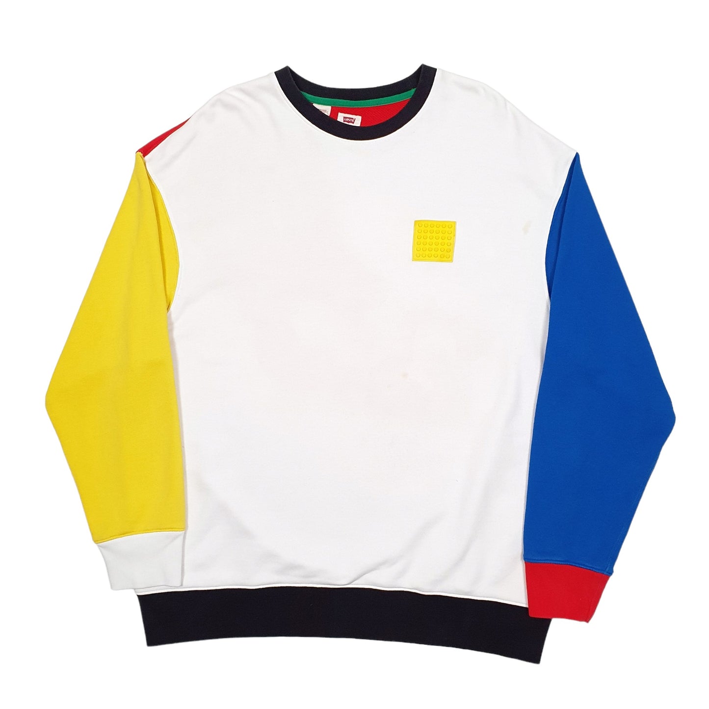 Mens White Levis Lego Crewneck Jumper