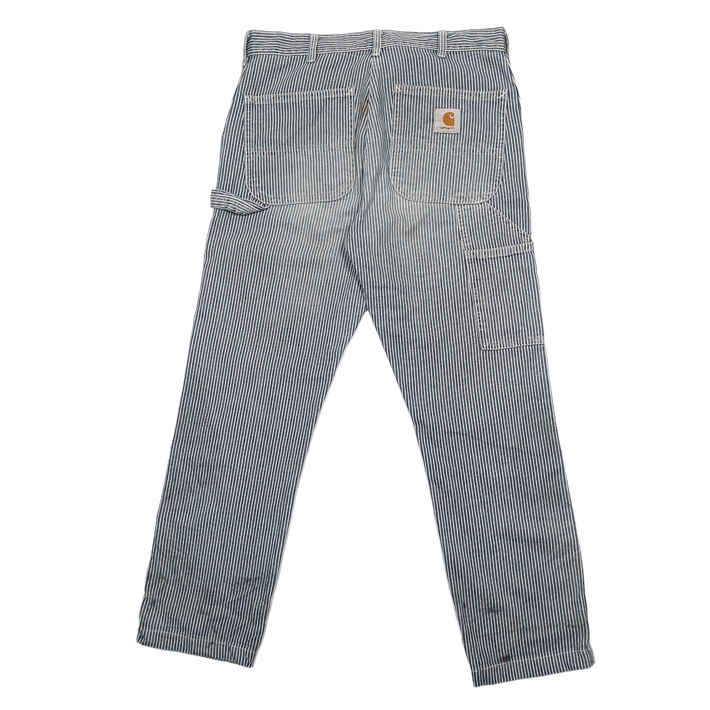 Womens Navy Carhartt Railroad Hickory Carpenter Trousers