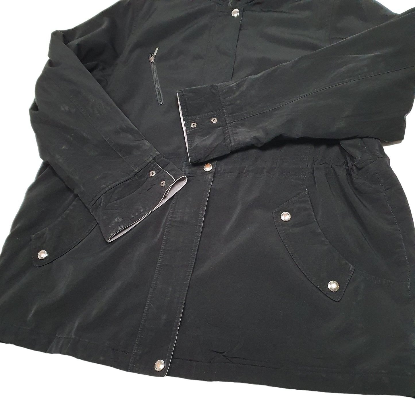 Womens Black Nautica Trench Longline Parka  Coat