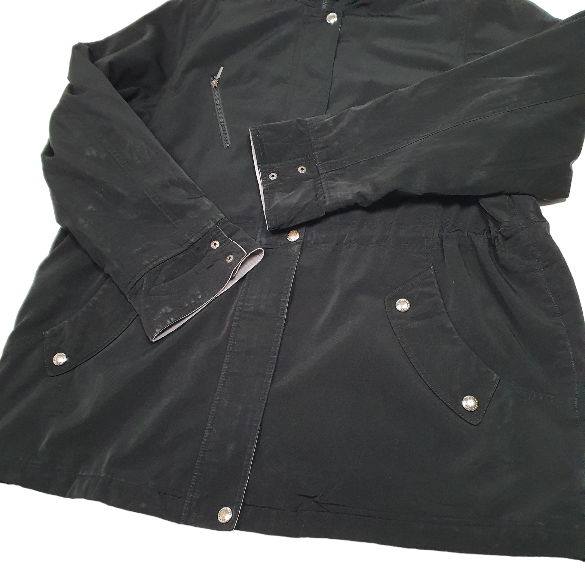 Womens Black Nautica Trench Longline Parka  Coat