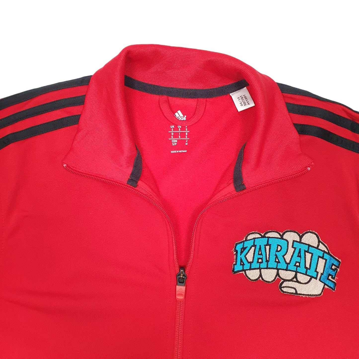 Mens Red Adidas Karate Eagle Track Top Active Full Zip Jumper
