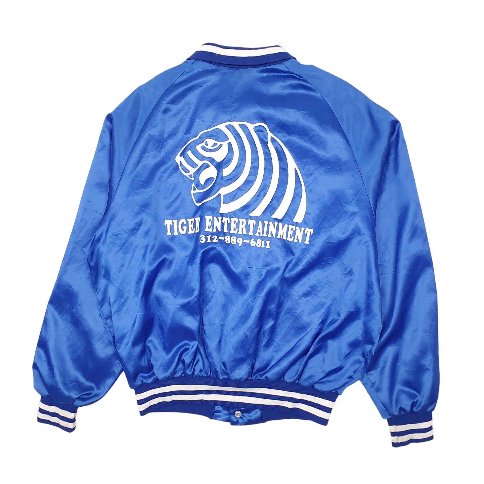 Mens Blue Don Alleson Athletic Tiger Entertainment Vintage Made in USA Union Made Hoodie Coat