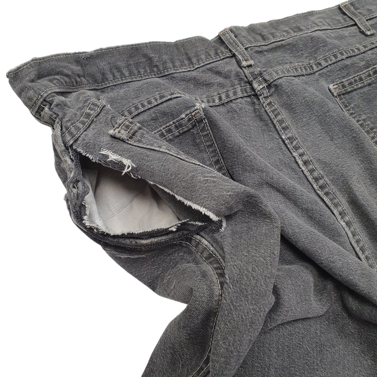 Mens Grey Dickies Carpenter Workwear Loose Denim Shorts