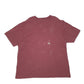 Mens Burgundy Carhartt Pocket Short Sleeve T Shirt