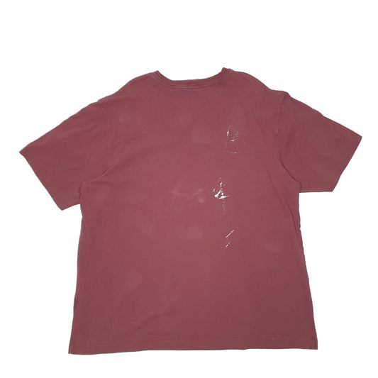 Mens Burgundy Carhartt Pocket Short Sleeve T Shirt