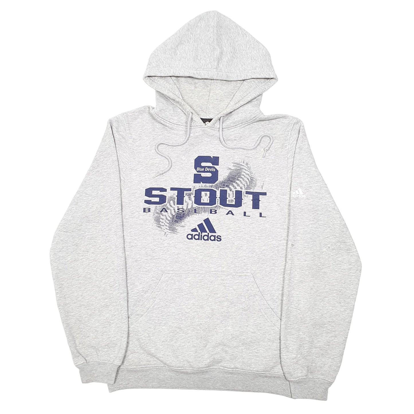 Mens Grey Adidas Stout Baseball Blue Devils Hoodie Jumper