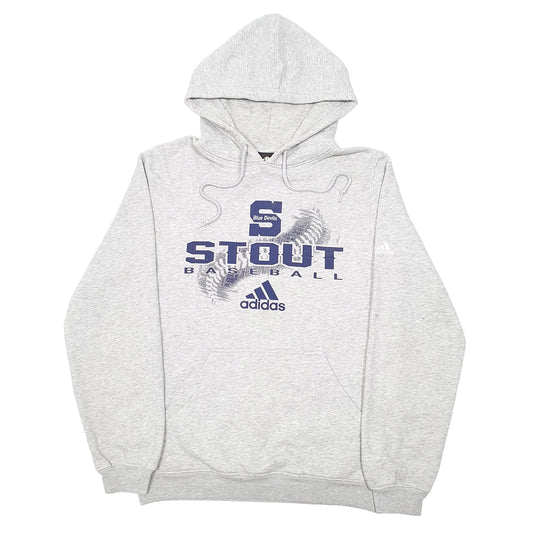 Mens Grey Adidas Stout Baseball Blue Devils Hoodie Jumper