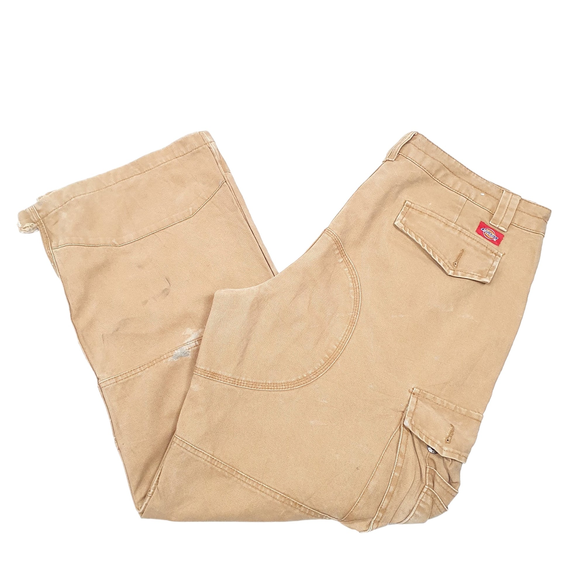 Mens Tan Dickies Carpenter Work Utility Cargo Trousers