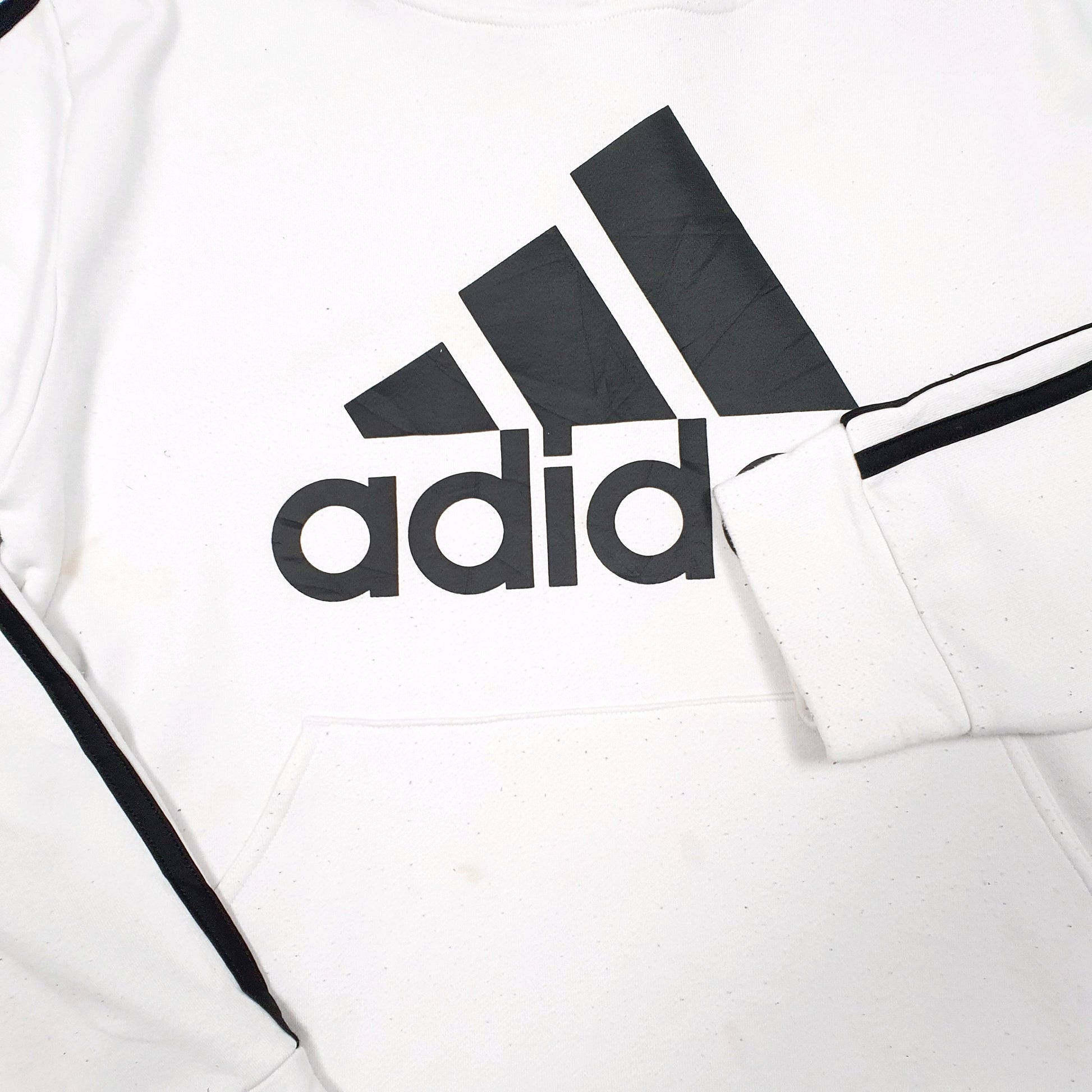 Womens White Adidas  Hoodie Jumper