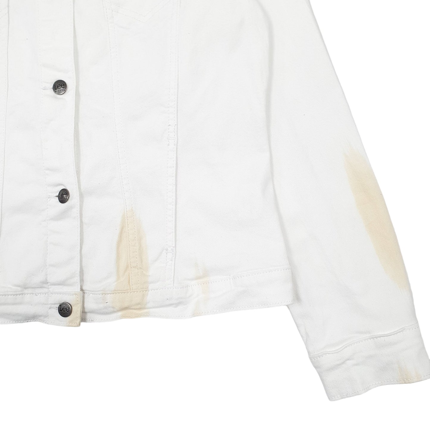 Womens White Lee Riders Trucker  Coat