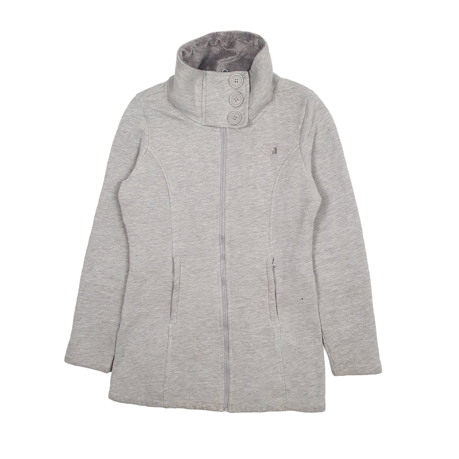 Womens Grey The North Face Longline Trench Fleece Full Zip Jumper