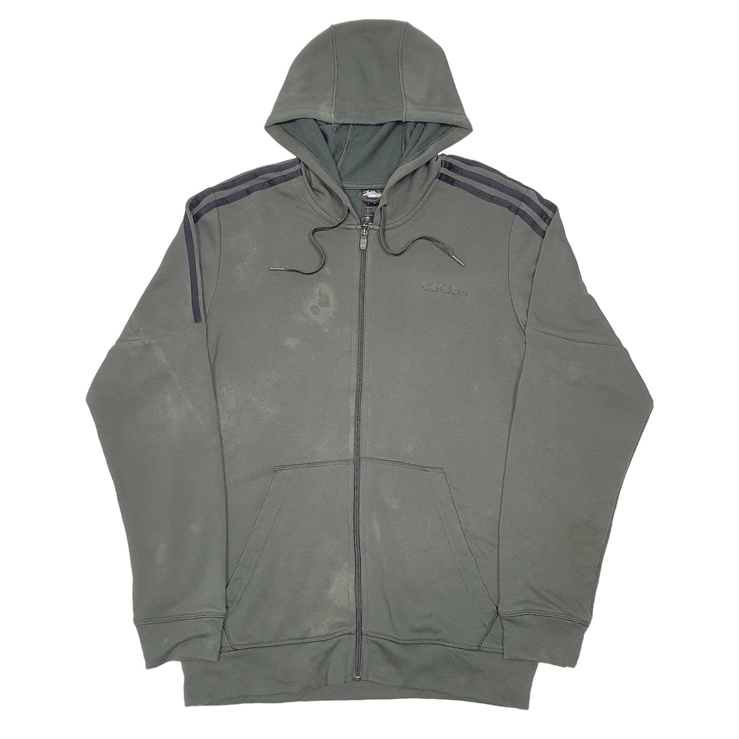 Mens Khaki Adidas Active Running Workout Full Zip Jumper