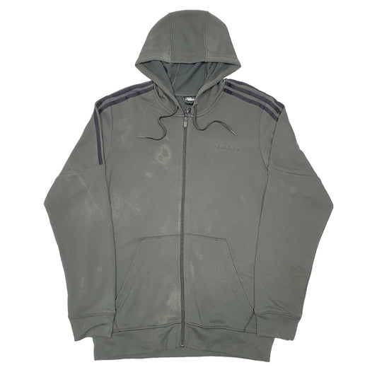 Mens Khaki Adidas Active Running Workout Full Zip Jumper