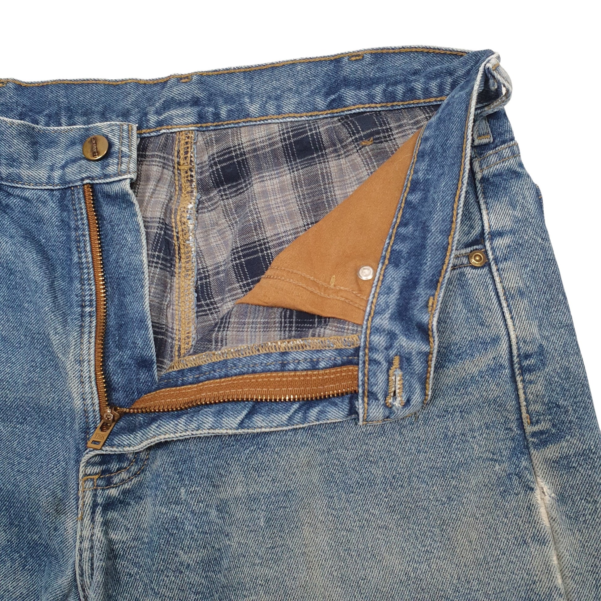 Mens Blue Carhartt B172 Lined Thermal Winter Casual JeansW32 L26