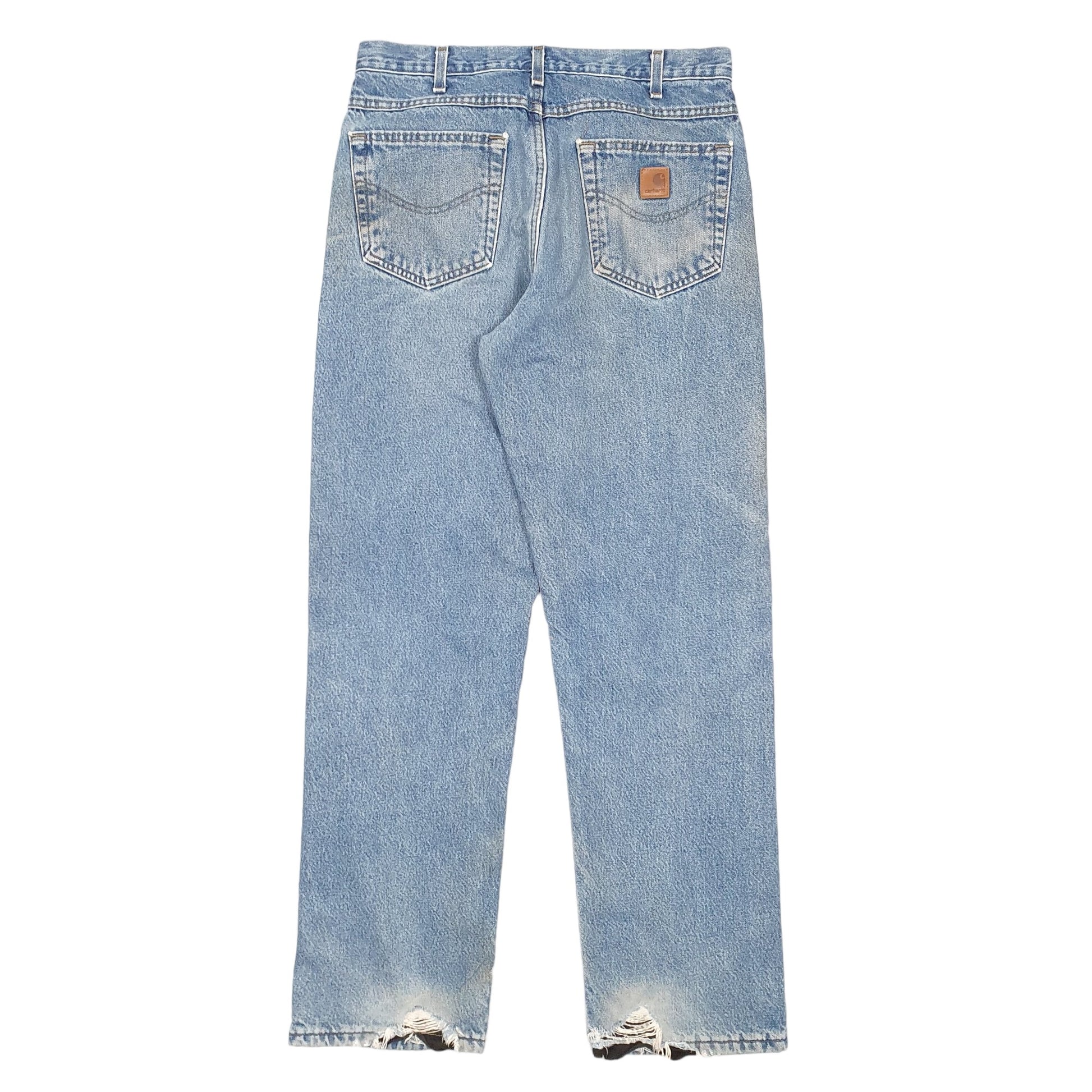 Mens Blue Carhartt Polyester Lined Insulated B155 JeansW32 L32