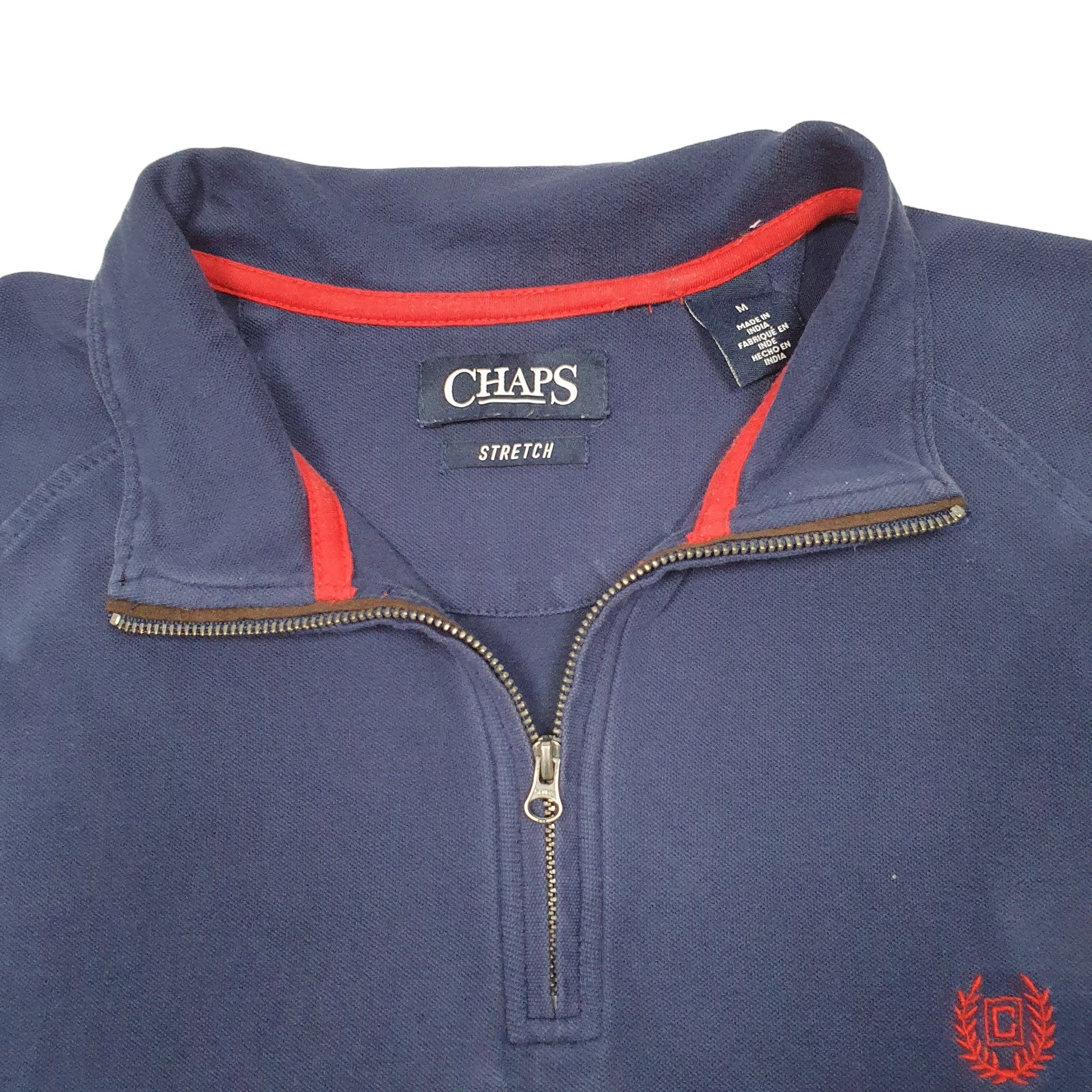 Mens Navy Chaps Lightweight Stretch Quarter Zip Jumper