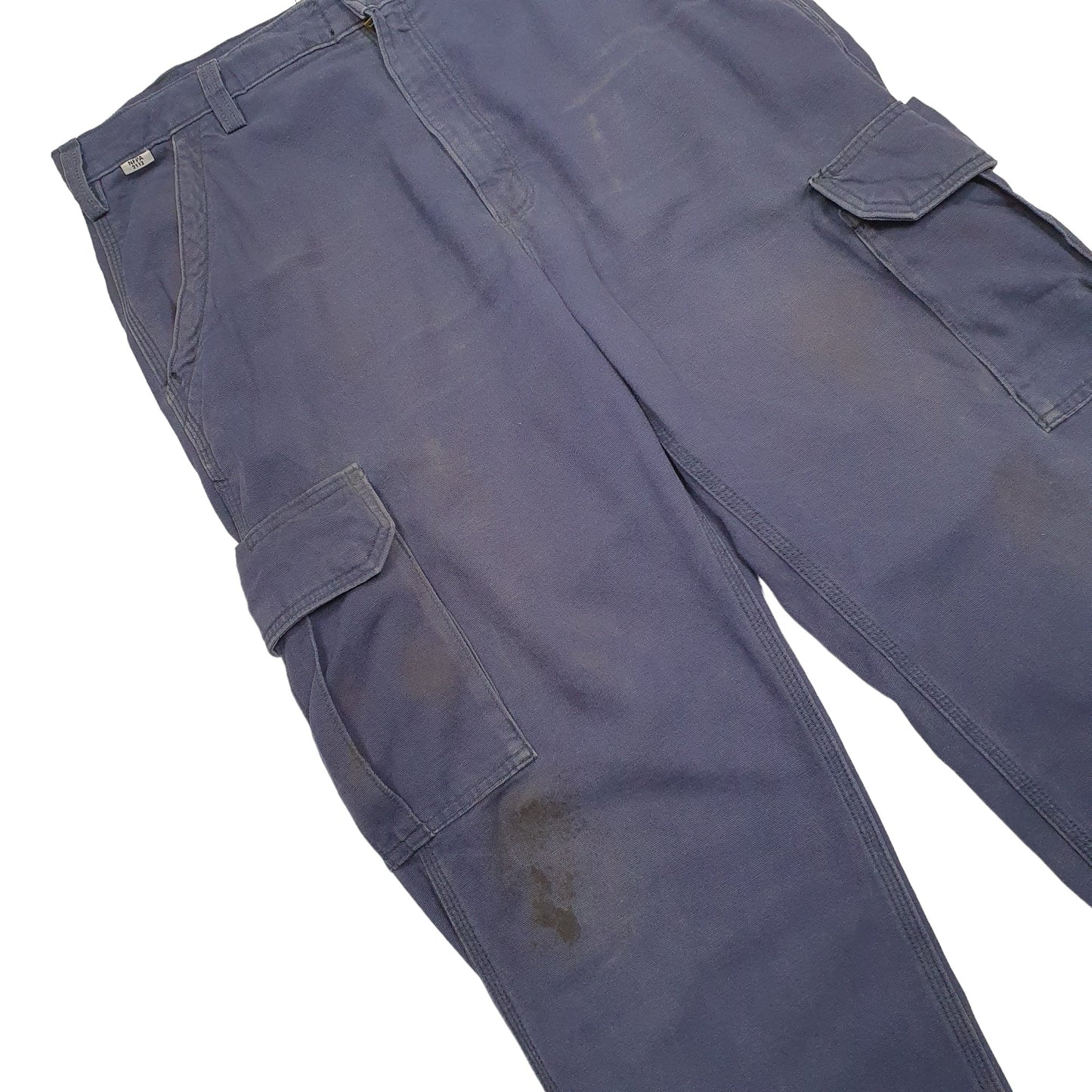 Mens Blue Carhartt FRB240 Fire Resistant Cargo Trousers