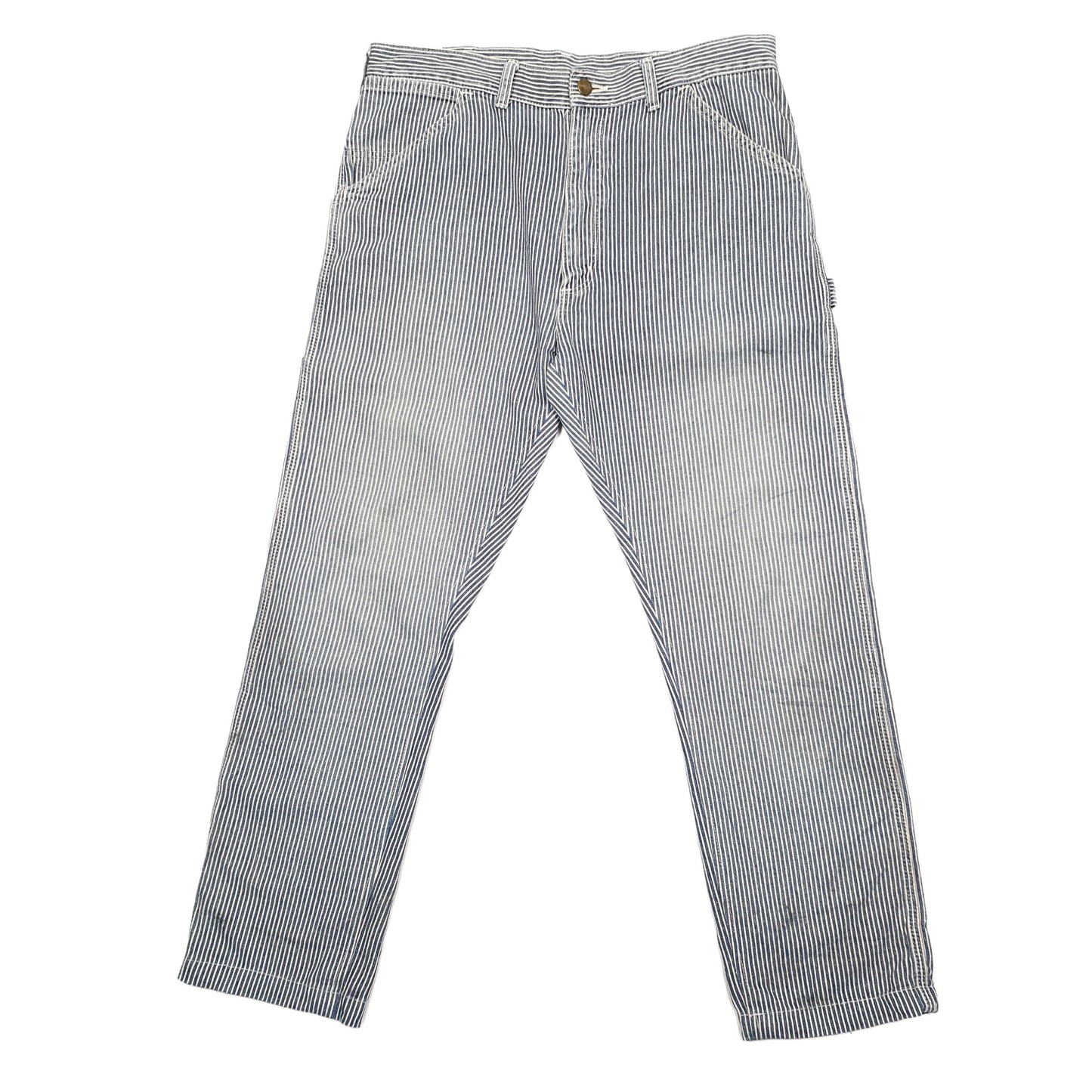 Womens Navy Carhartt Railroad Hickory Carpenter Trousers