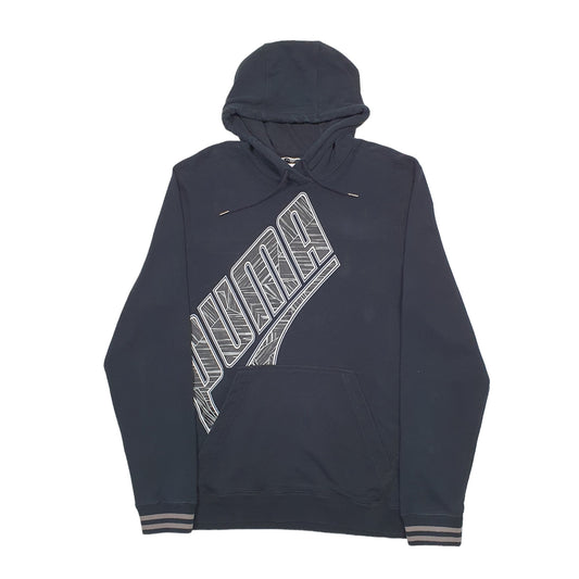 Mens Black Puma Spellout Hoodie Jumper