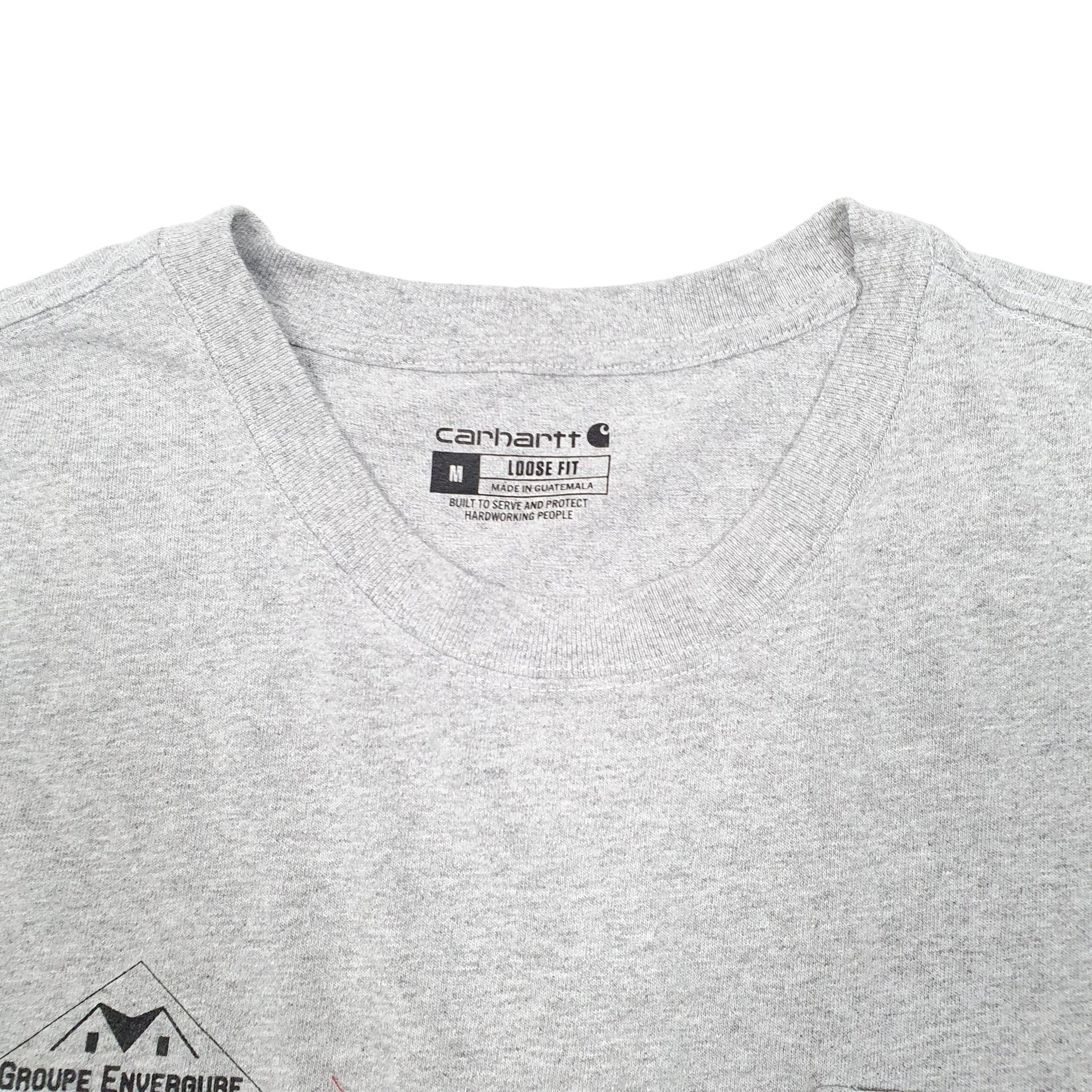 Mens Grey Carhartt Sleeveless Pocket Groupe Envergue Workwear Short Sleeve T Shirt