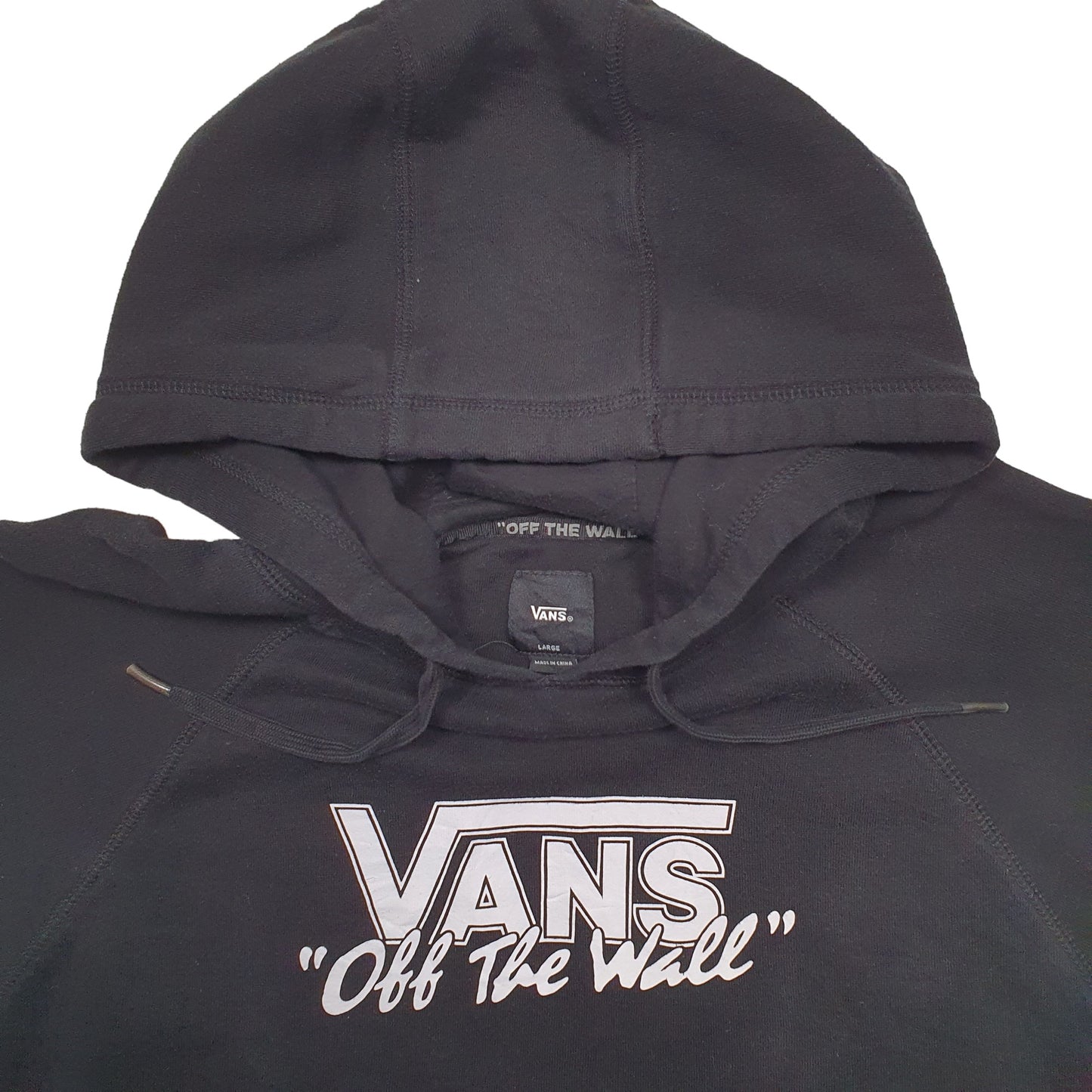 Mens Black Vans Spellout Hoodie Jumper