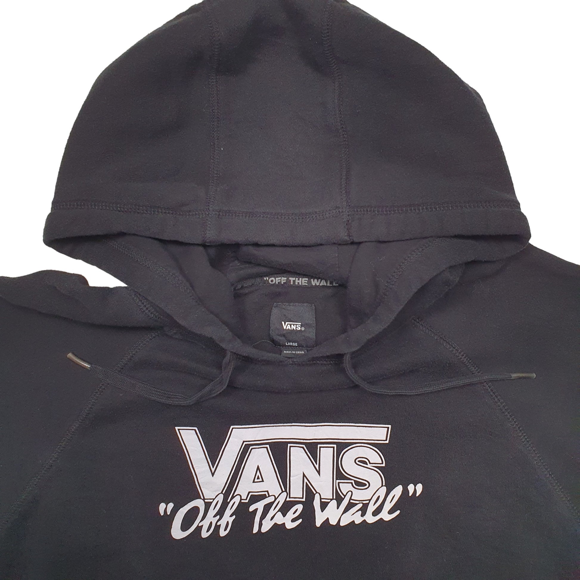 Mens Black Vans Spellout Hoodie Jumper