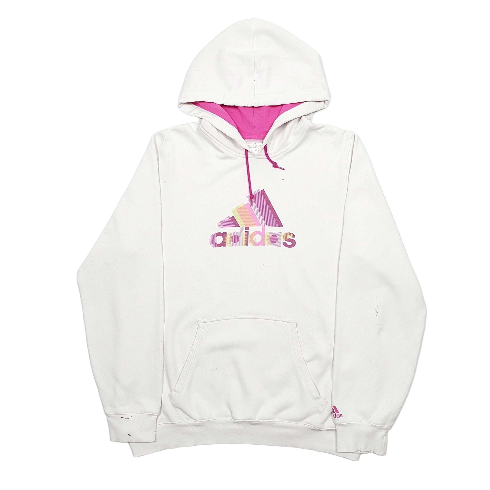 Womens White Adidas  Hoodie Jumper