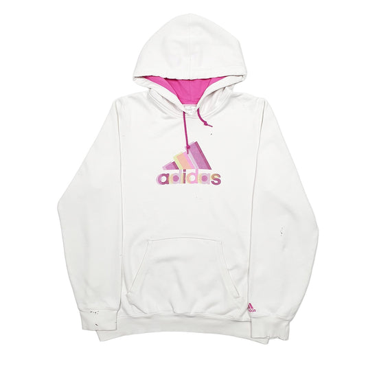 Womens White Adidas  Hoodie Jumper
