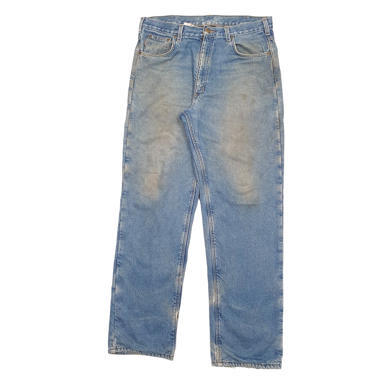 Mens Blue Carhartt B155 Lined Thermal Winter Casual JeansW36 L34