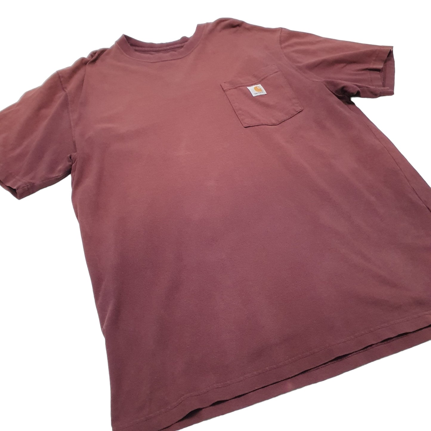 Mens Burgundy Carhartt Carpenter Short Sleeve T Shirt