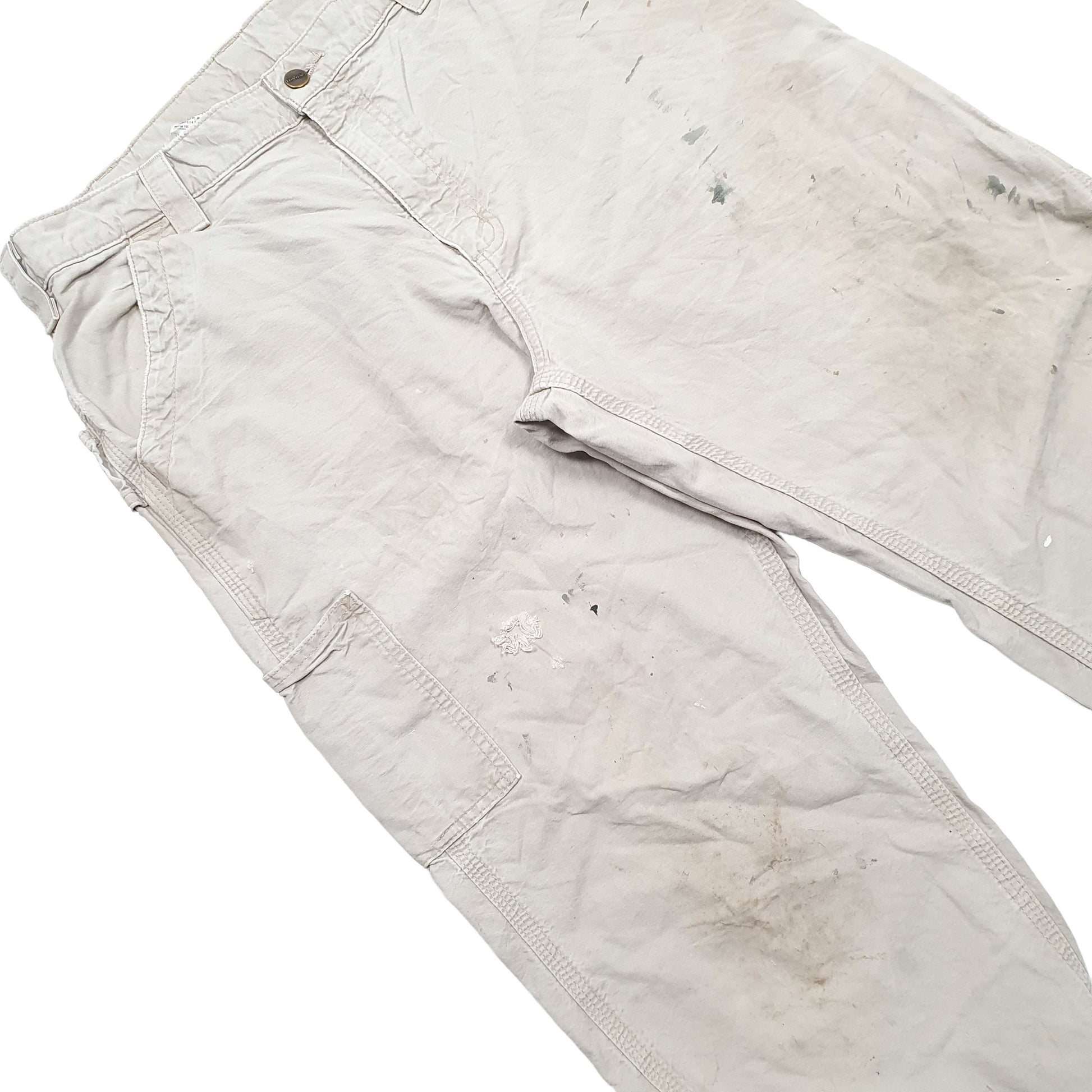 Mens Cream Carhartt B151 Carpenter Trousers