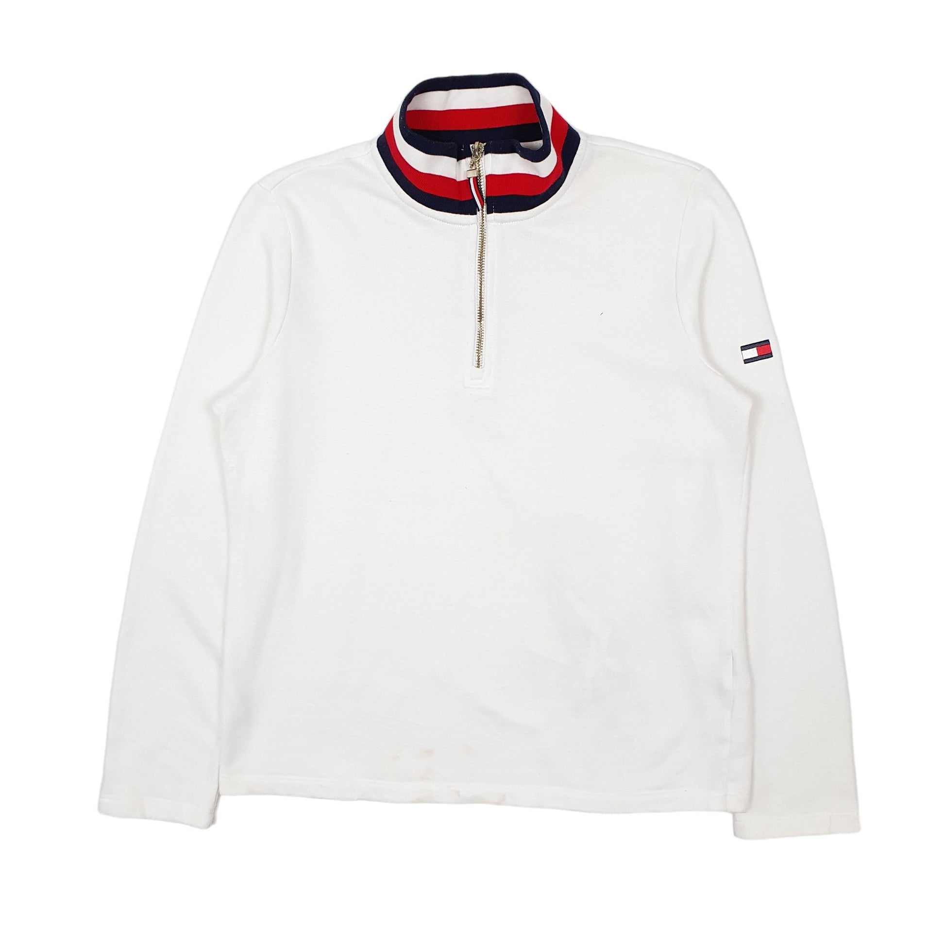 Womens White Tommy Hilfiger  Quarter Zip Jumper