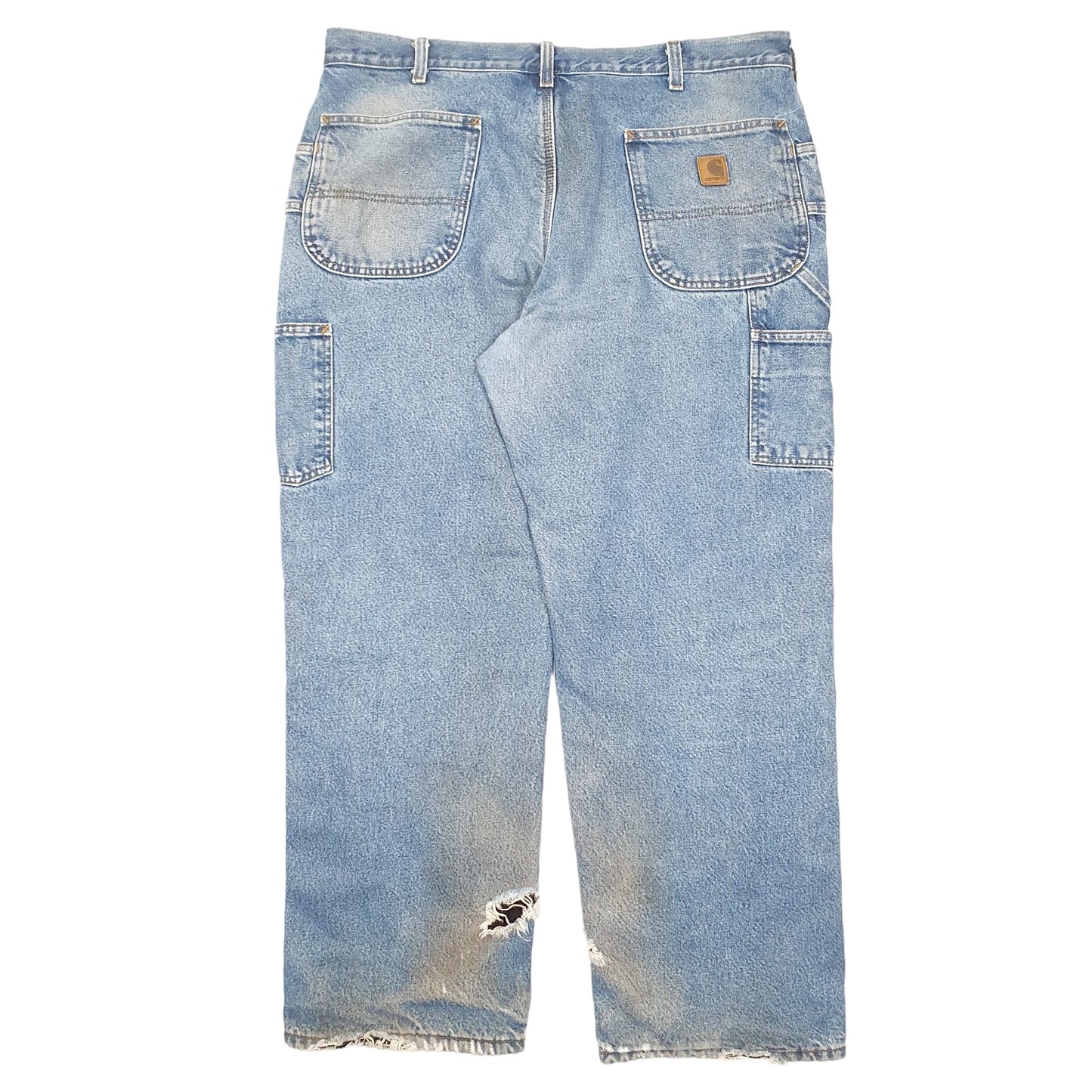 Mens Blue Carhartt Carpenter Polyester Lined Insulated B200 JeansW38 L30