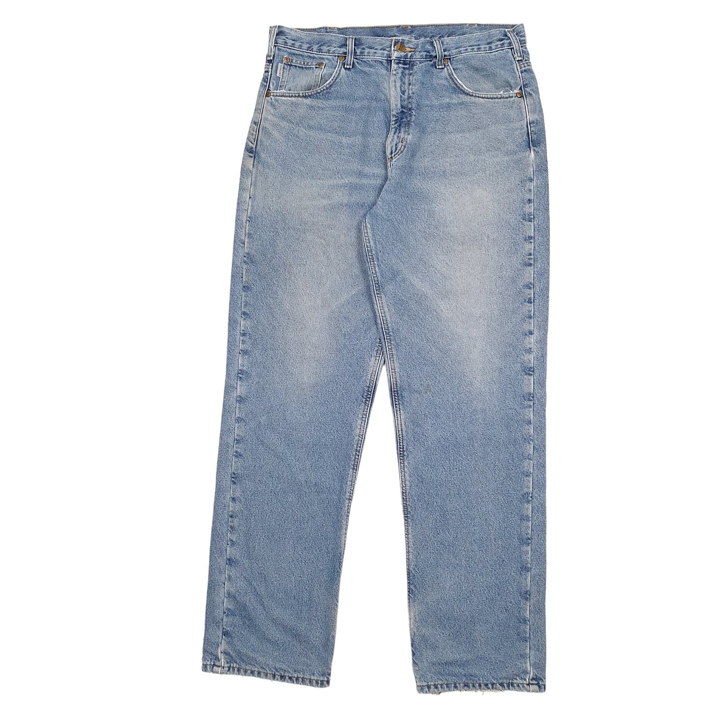 Mens Blue Carhartt B172 Lined Thermal Winter Casual JeansW36 L34