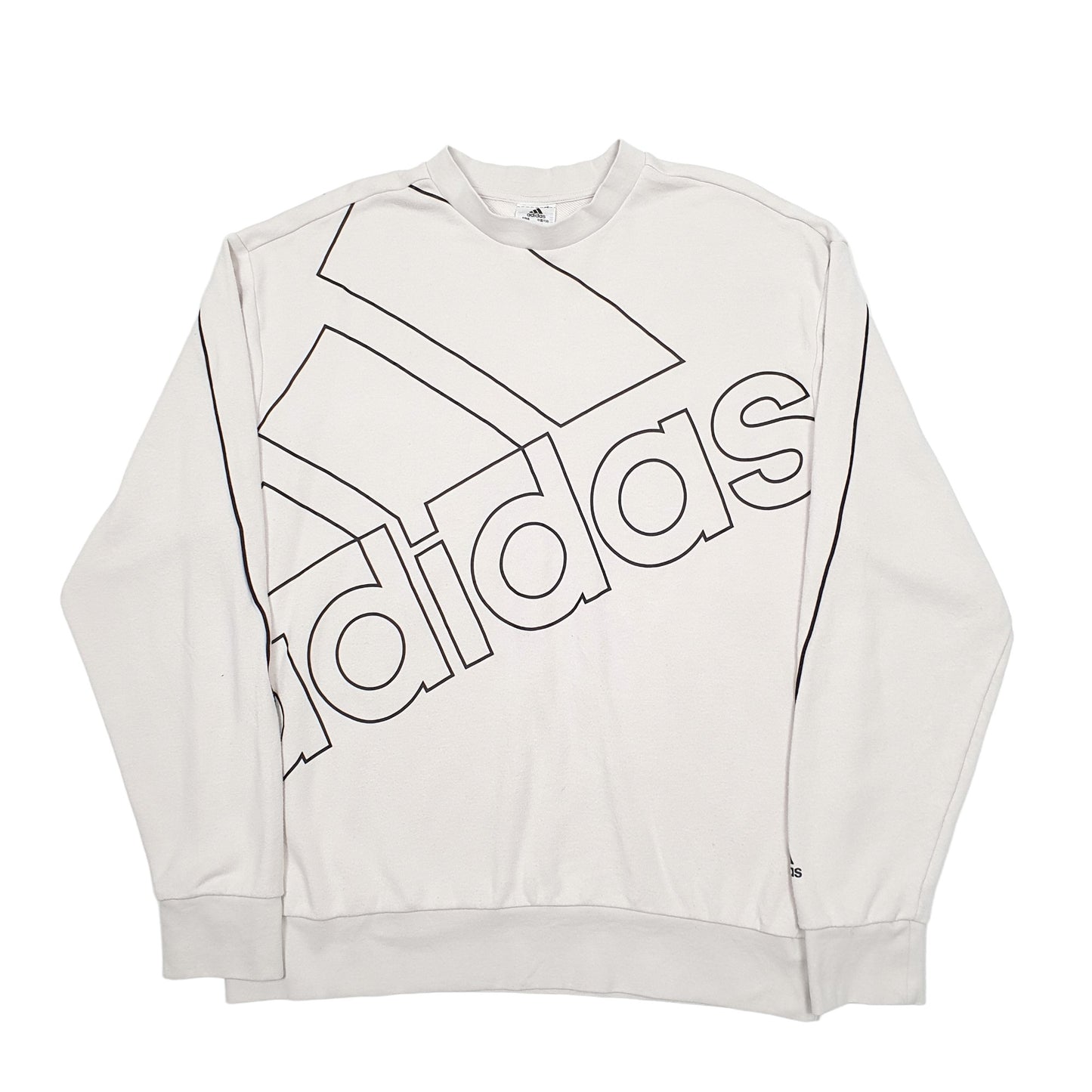 Mens Cream Adidas  Crewneck Jumper