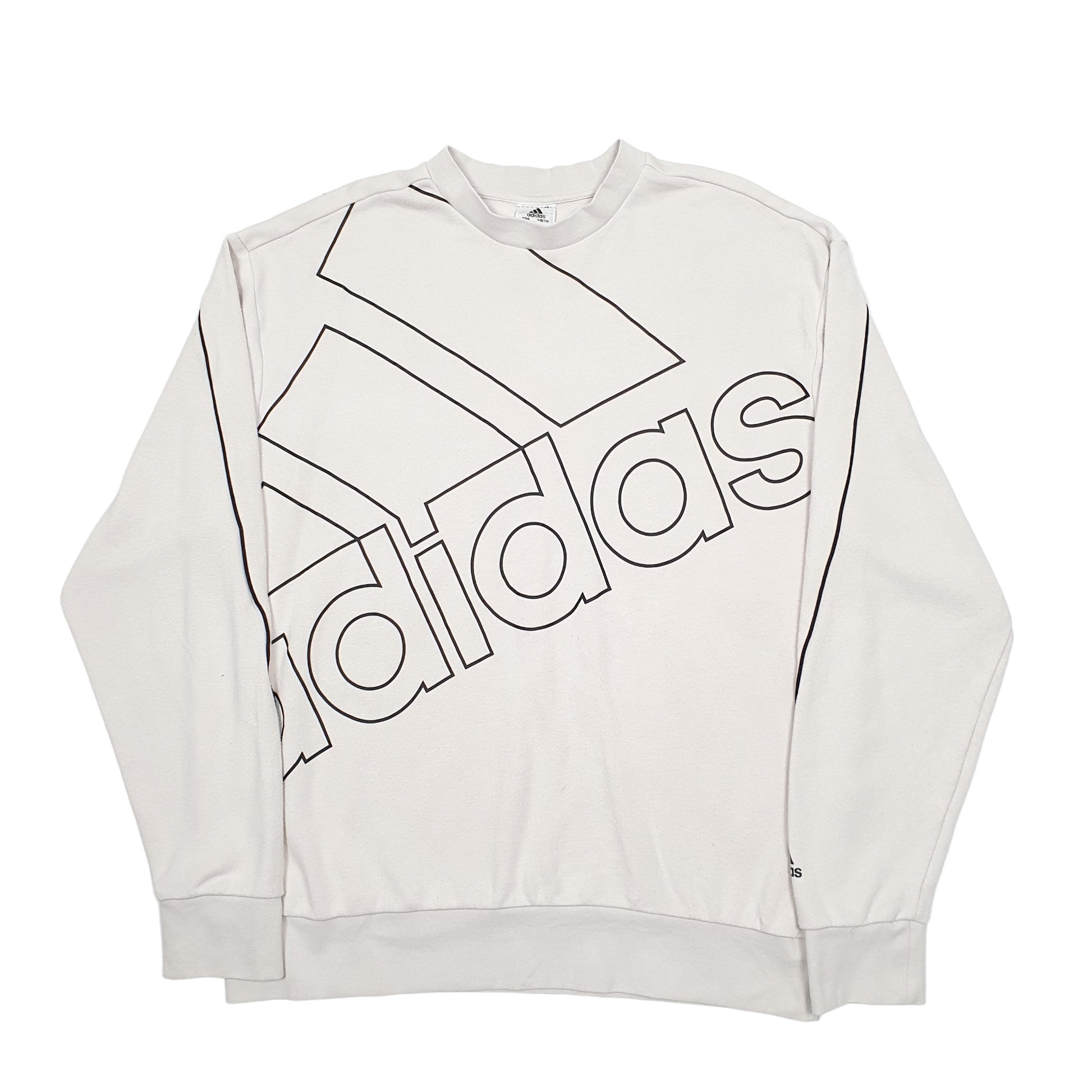 Mens Cream Adidas  Crewneck Jumper