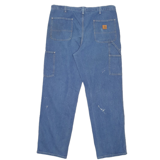 Mens Blue Carhartt Carpenter Dungaree 382-83 JeansW38 L32