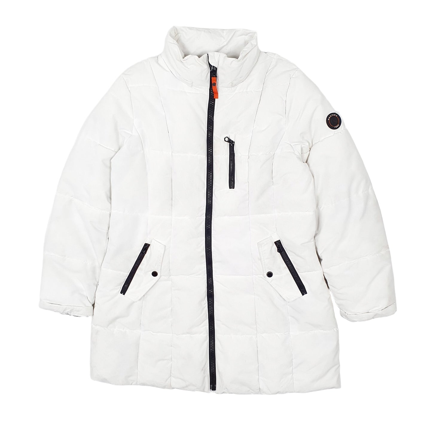 Womens White Nautica Longline  Coat