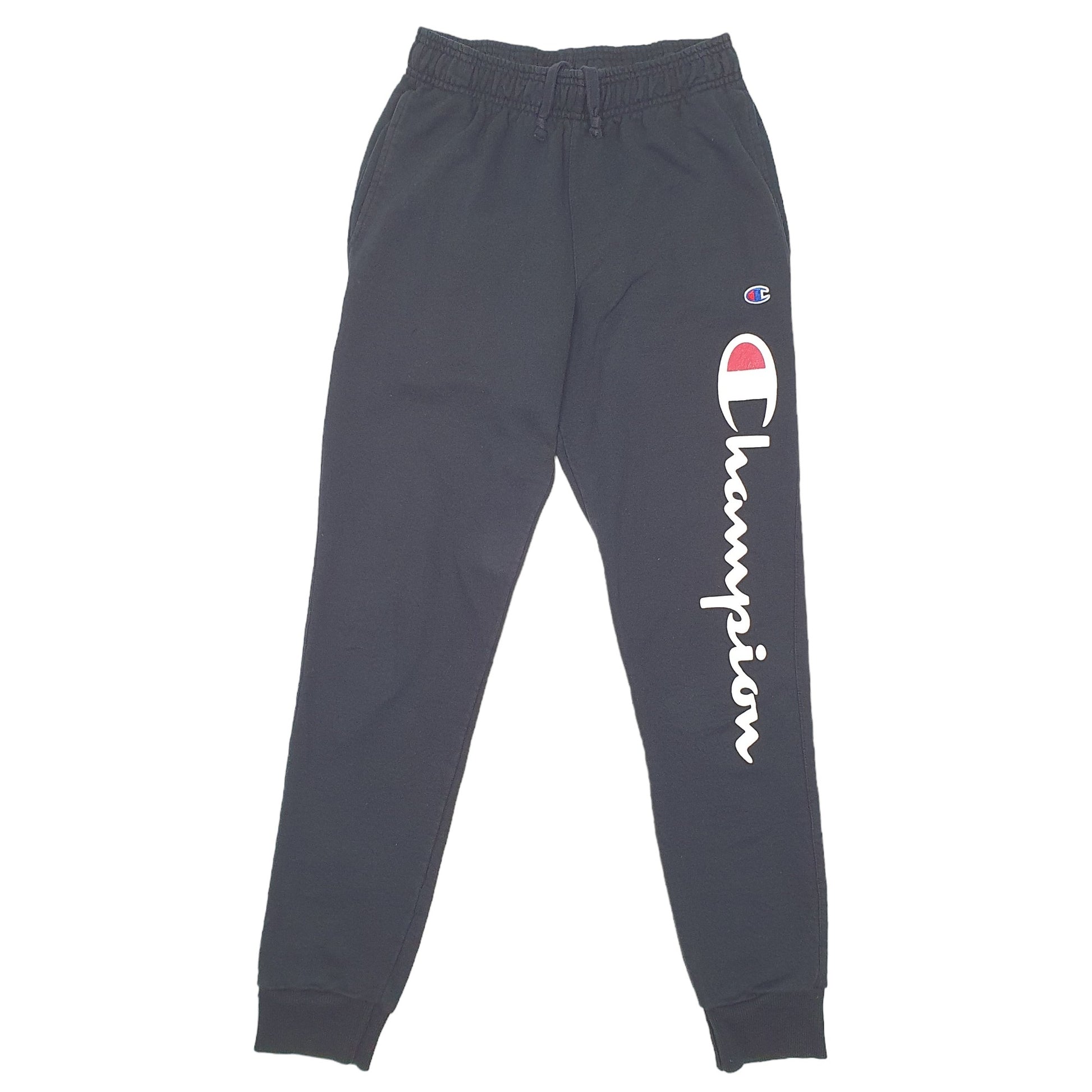 Mens Black Champion Script Jogger Trousers