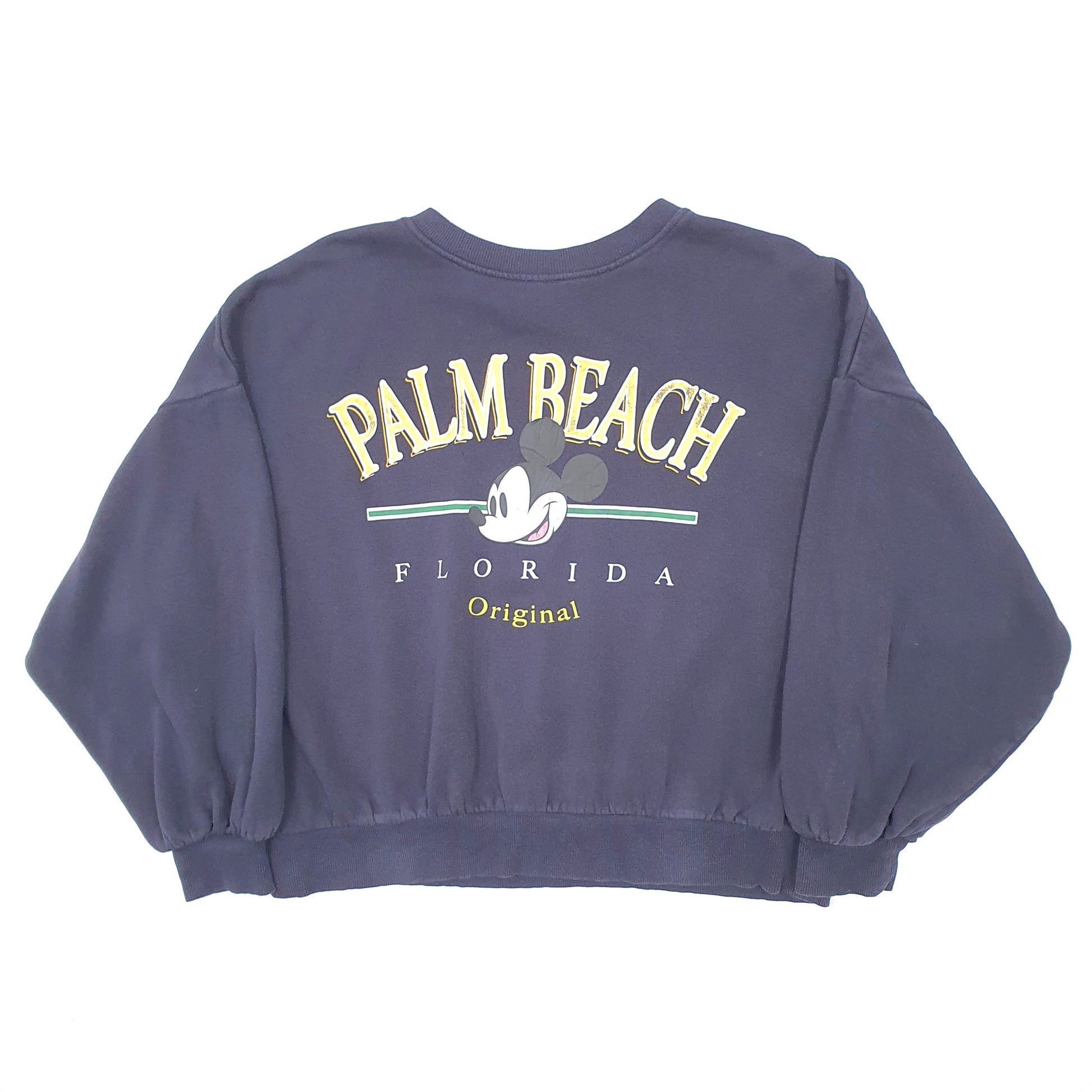 Womens Navy Disney Vintage Baggy Crop Top Crewneck Jumper