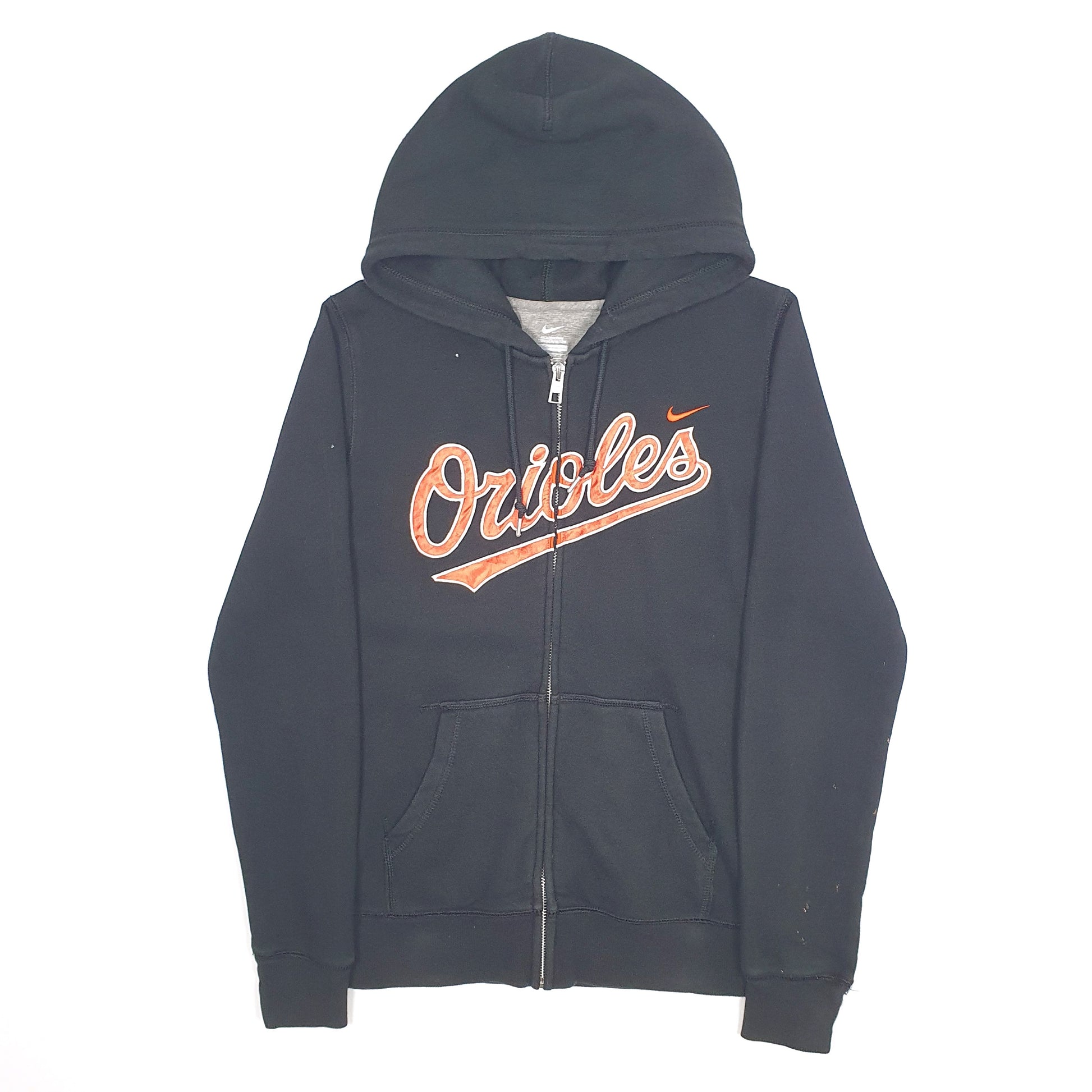 Womens Black Nike MLB Baltimore Orioles Hoodie Full Zip Jumper