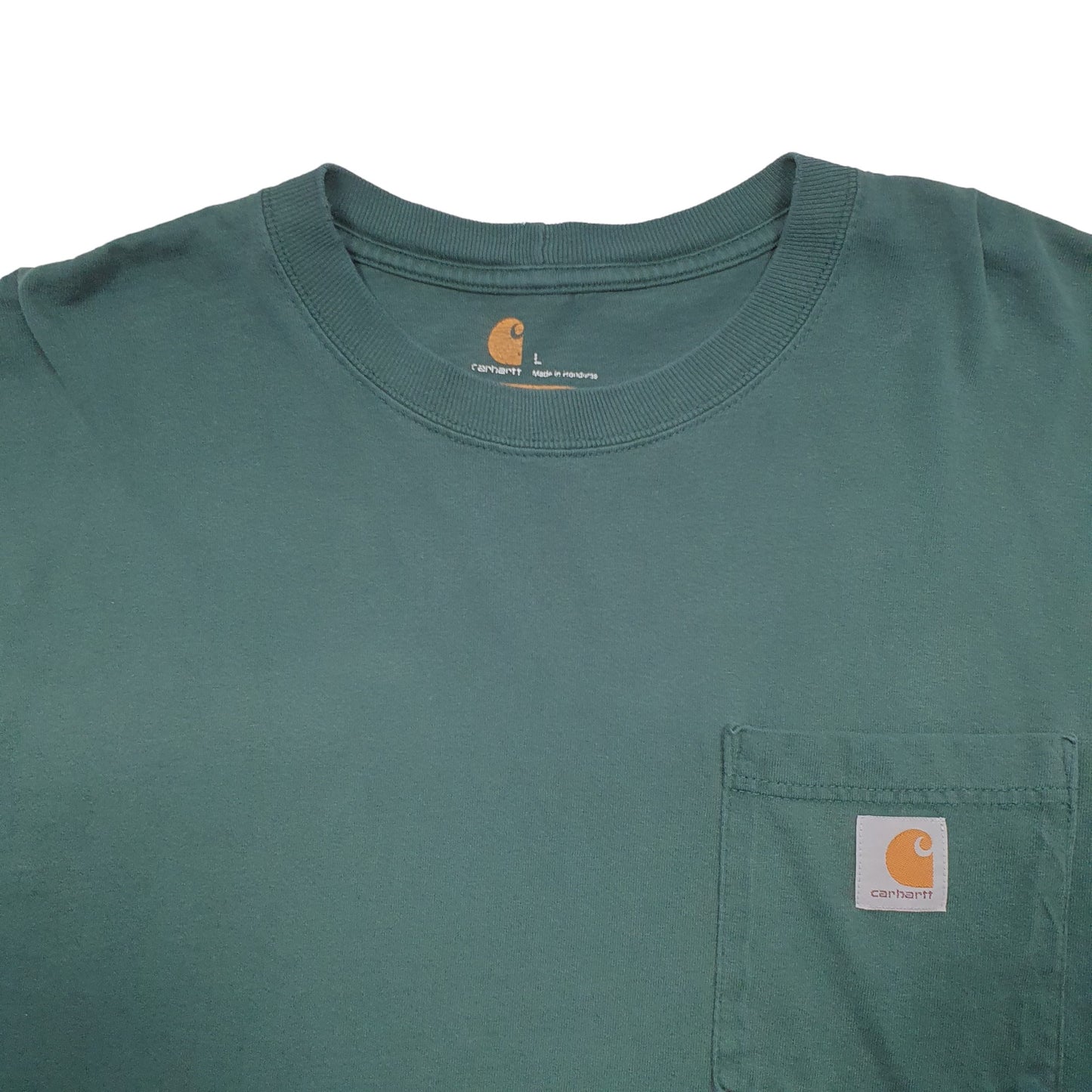 Mens Green Carhartt  Long Sleeve T Shirt