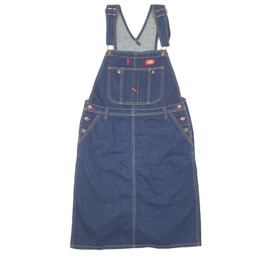 Womens Blue Dickies Denim Overalls Skirt Dungaree Trousers