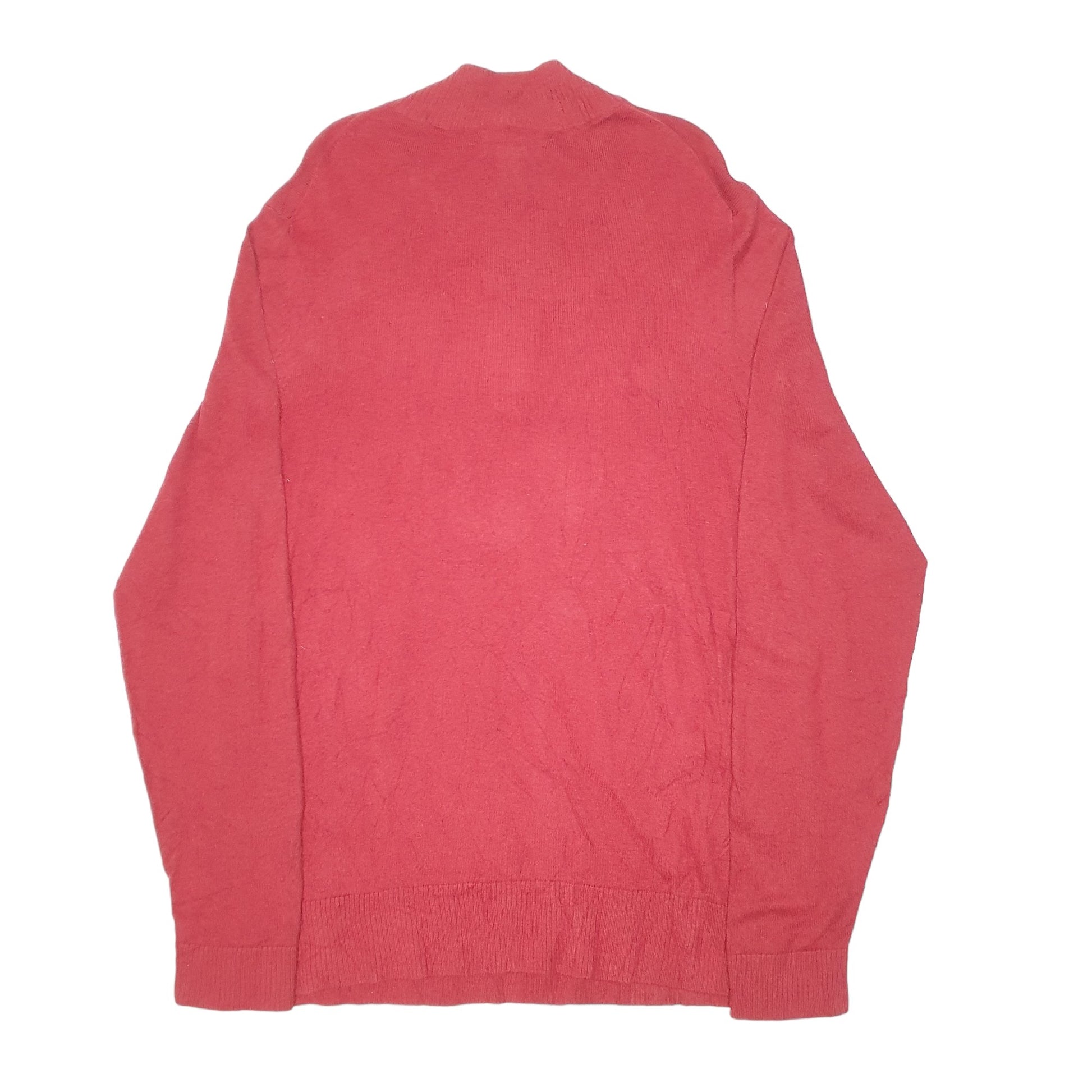 Mens Burgundy Eddie Bauer Tall Cashmere Blend Quarter Zip Jumper