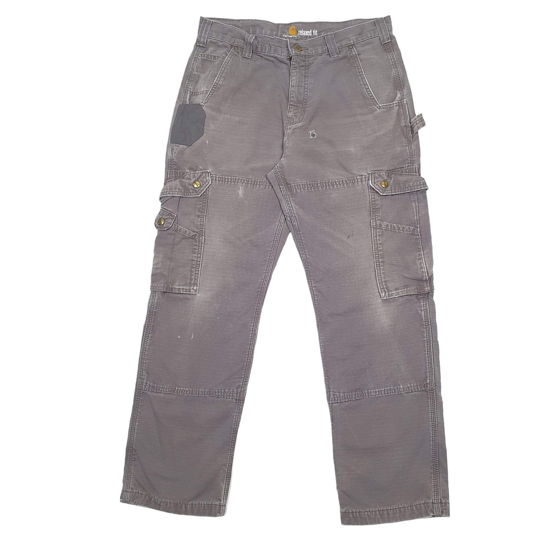 Mens Grey Carhartt Lined Winter Thermal Cargo Trousers