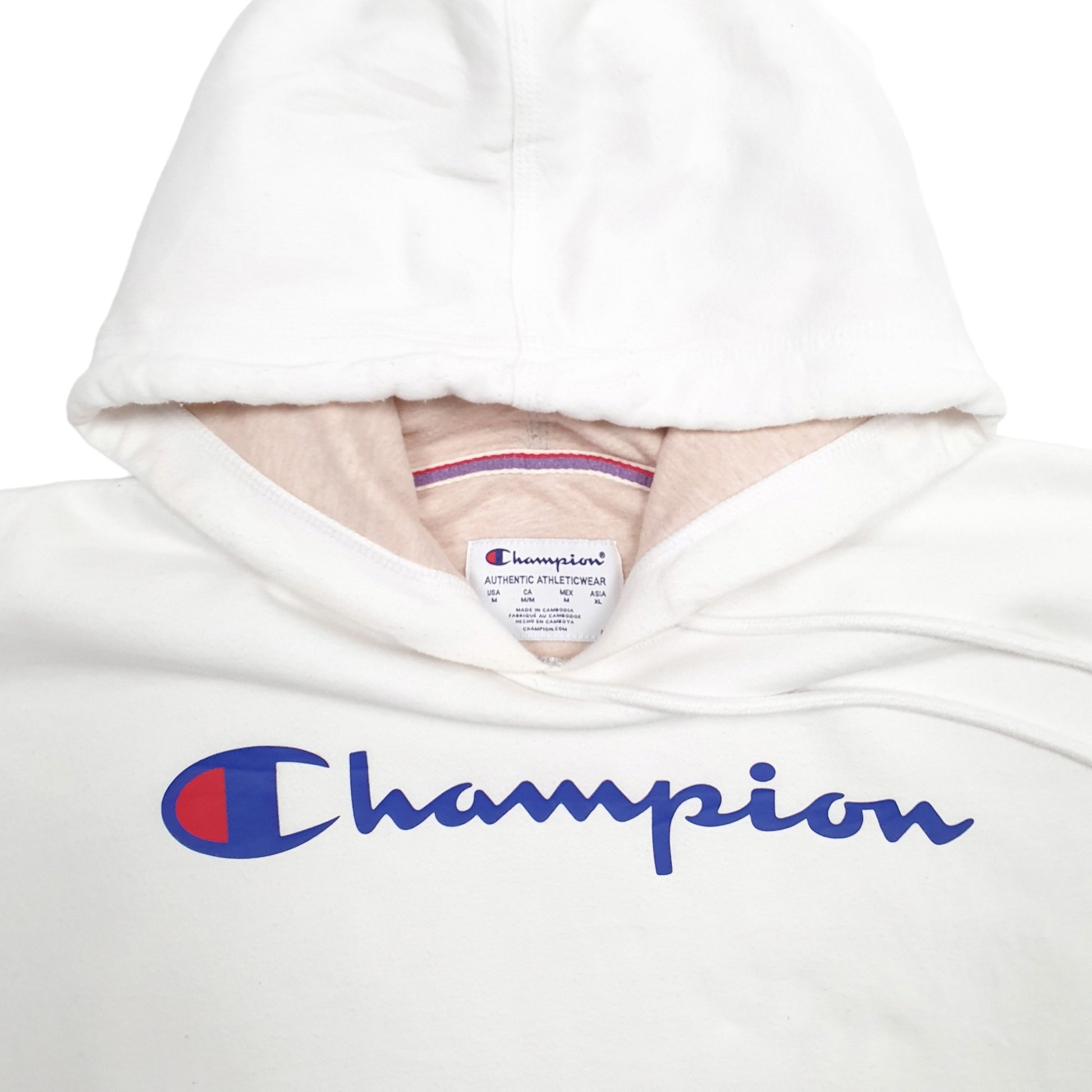 Mens White Champion  Hoodie Jumper