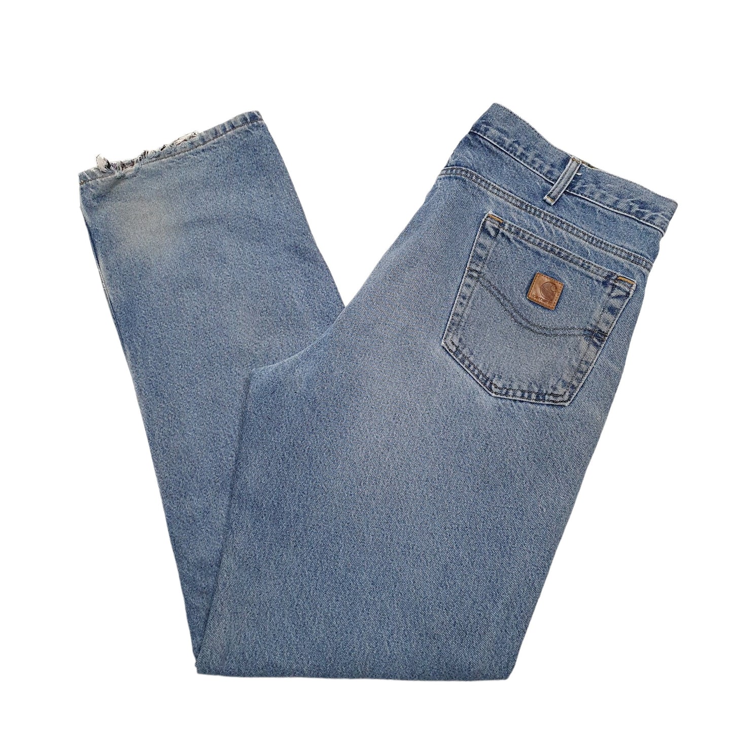 Mens Blue Carhartt B172 Lined Thermal Winter Casual JeansW36 L34