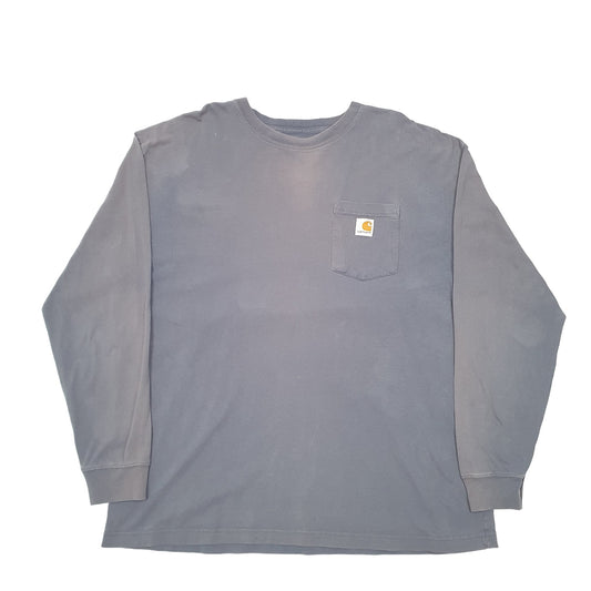 Mens Grey Carhartt Long Sleeve T Shirt