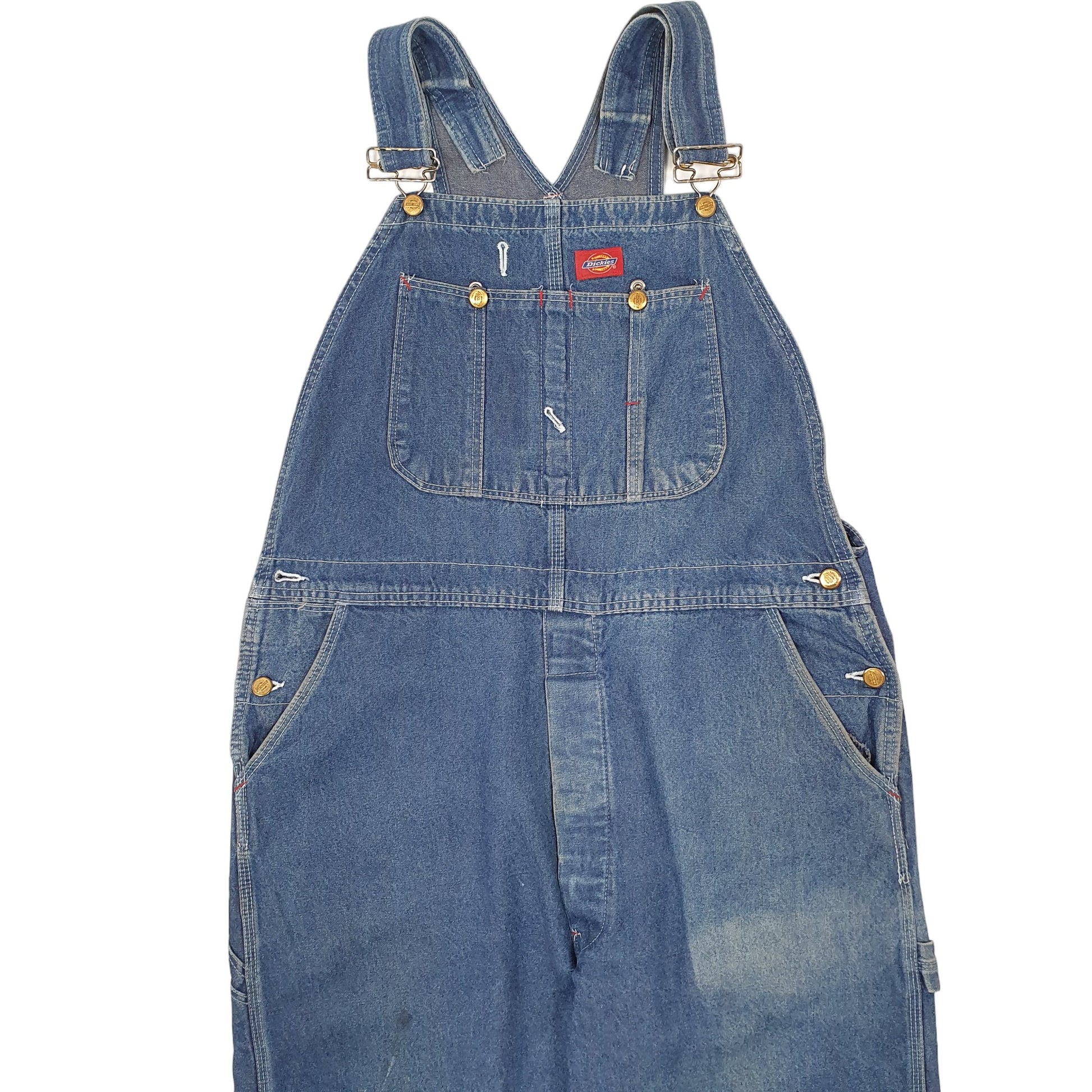 Mens Blue Dickies Denim Jeans Overalls Dungaree Trousers