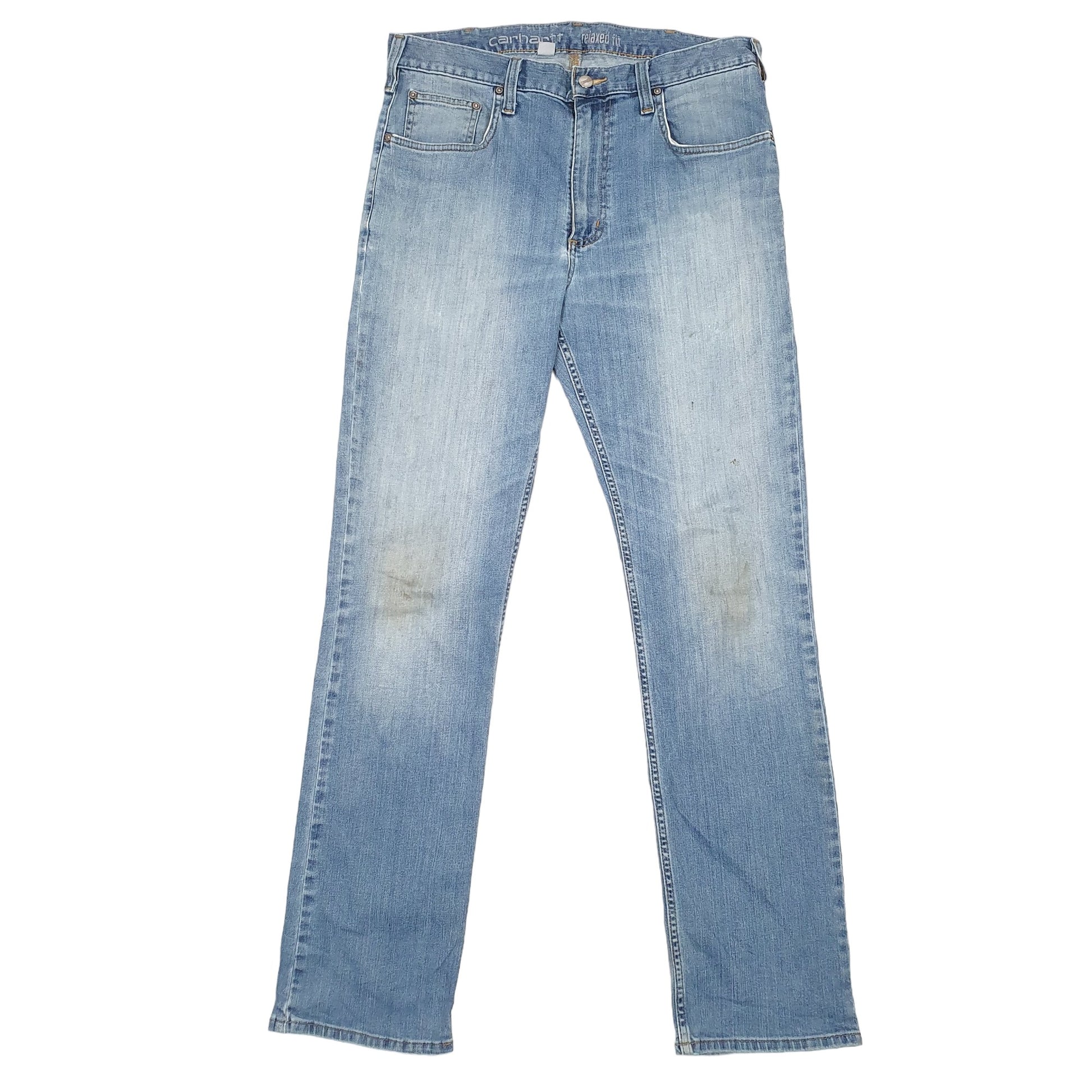 Mens Blue Carhartt Relaxed Rugged Flex Casual JeansW34 L34